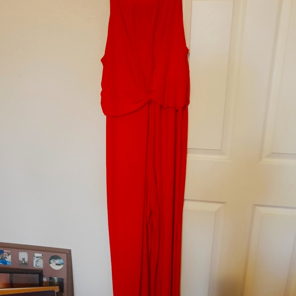 Bright red jumpsuit